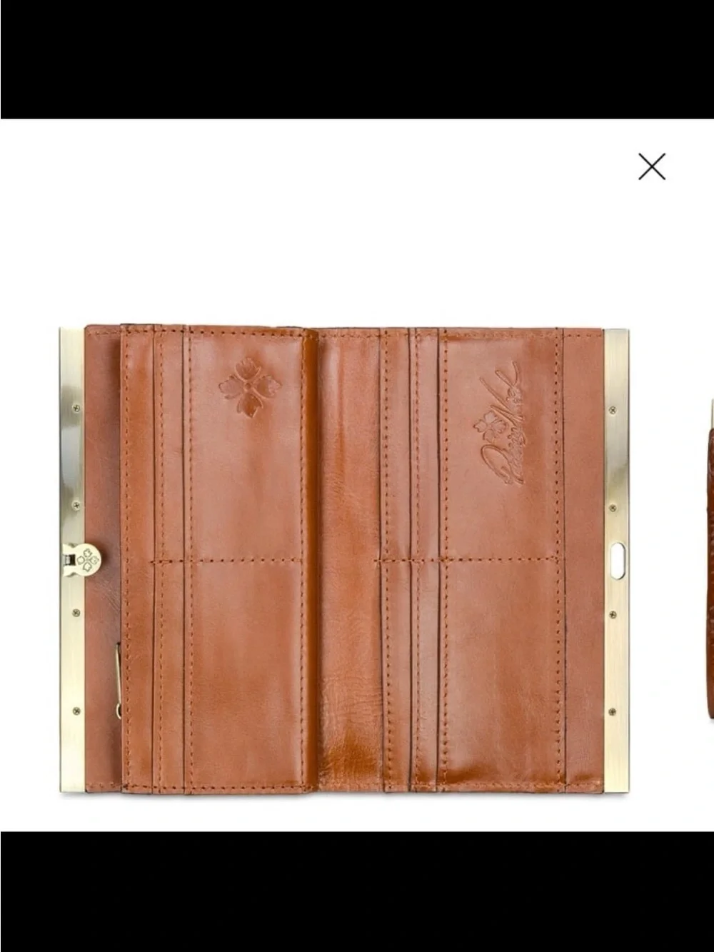Patricia Nash Cauchy Tooled Floral Leather wallet color Florence gold